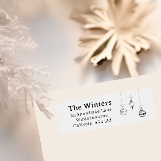 Modern Black Hand-Drawn Minimalist Address Label