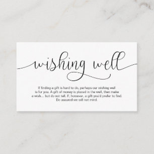 Modern Black Hand Lettered design, Wishing Well Enclosure Card