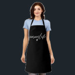 Modern Black Hashtag Momlife Calligraphy Apron<br><div class="desc">Elevate your everyday kitchen style with the Modern Black Hashtag Momlife Calligraphy Apron. This sleek and chic apron features the trendy "#Momlife" phrase elegantly written in modern calligraphy across a solid black background. Perfect for busy moms who juggle it all, this apron is both a stylish statement and a practical...</div>