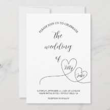 Modern Black Heart Calligraphy Script Wedding