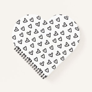 Modern black heart notebook
