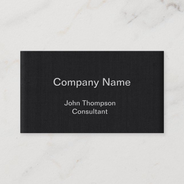 Modern Black Herringbone Business Card (Front)