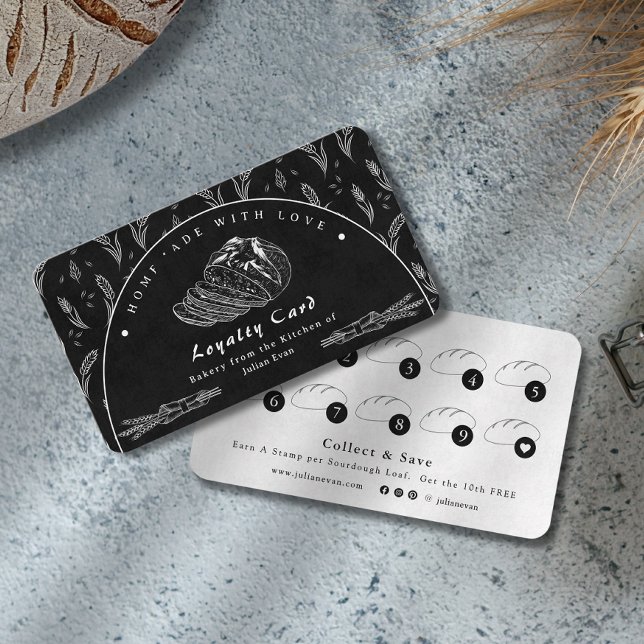 Modern Black Homemade Bakery Loyalty Card (Modern Black Homemade Bakery Loyalty Card)