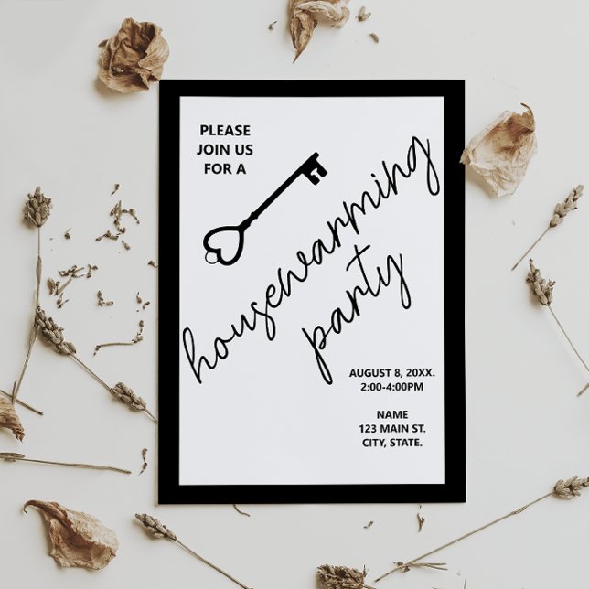 Modern Black Housewarming Open House Invitation Postcard (Creator Uploaded)