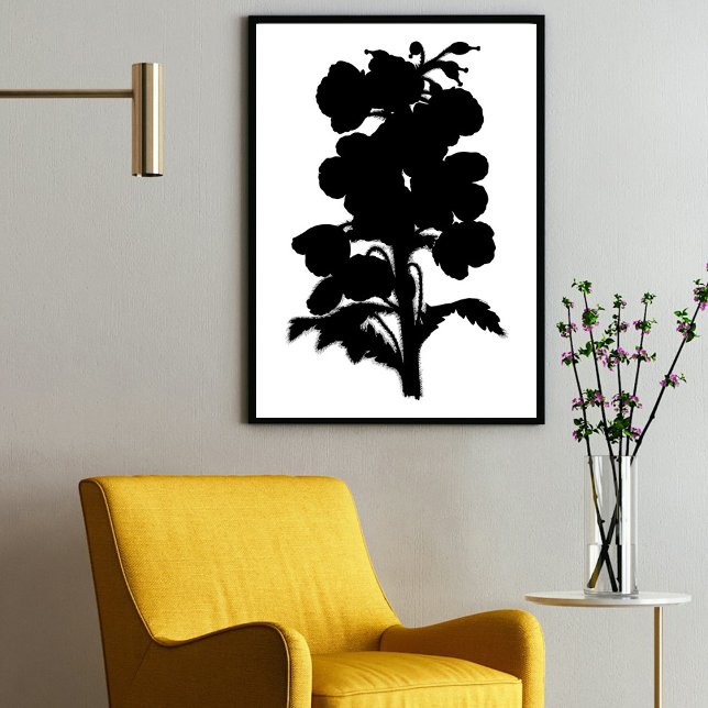 Modern Black Ink Abstract Garden Floral Art Poster (Modern Black Ink Abstract Garden Floral Art Poster)