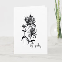 Modern Black Ink Botanical Hand Lettered Sympathy