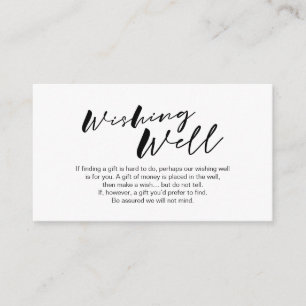 Modern black ink minimalism font, Wed Wishing Well Enclosure Card