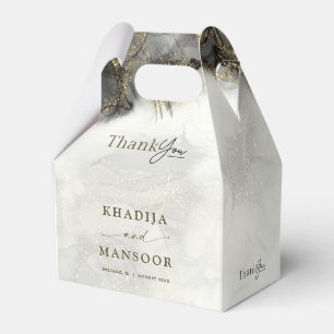 Modern Black Inked Gold Islamic Wedding Thank You Favour Box