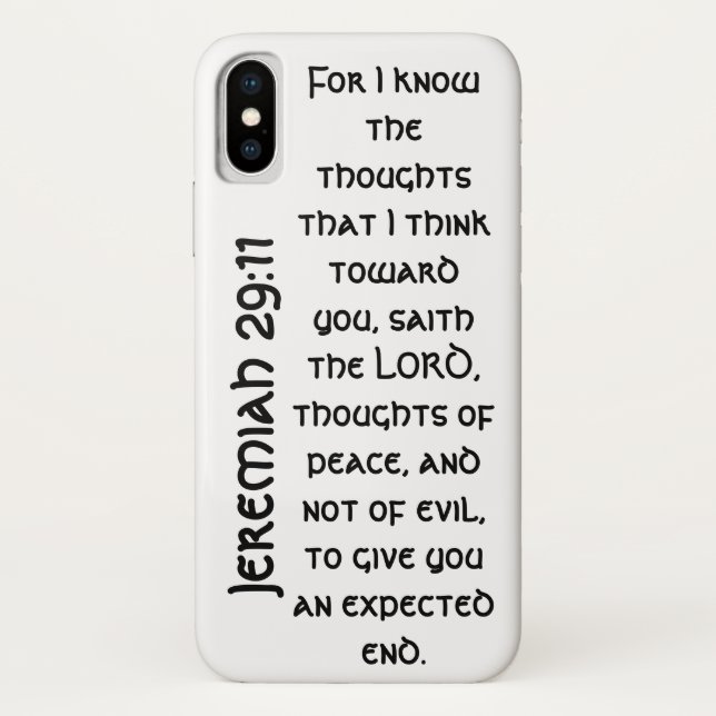 Modern Black Jeremiah 29:11 Bible Verse  Case-Mate iPhone Case (Back)