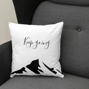 Modern Black Keep Going Simple Cushion