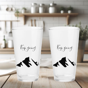 Modern Black Keep Going Simple Glass