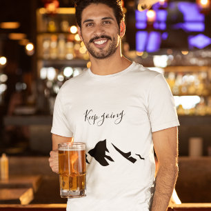 Modern Black Keep Going Simple T-Shirt