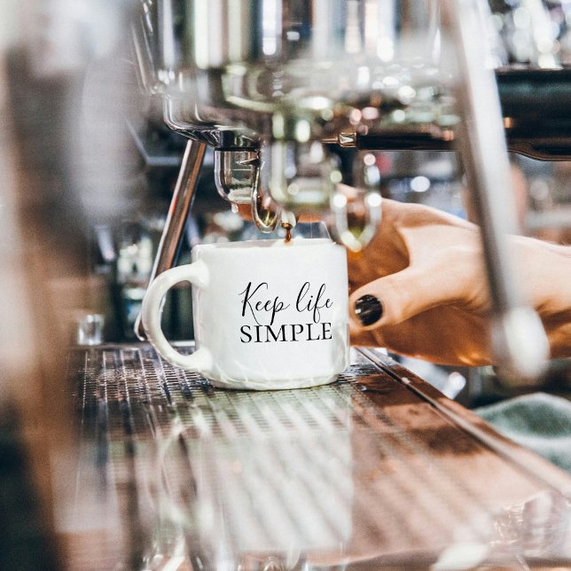 Modern Black Keep Life Simple Espresso Cup (Creator Uploaded)