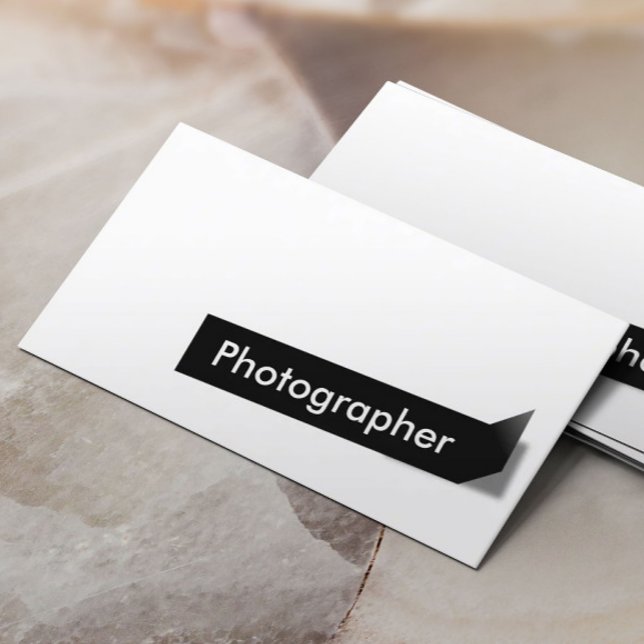 Modern Black Label Photographer Business Card (Creator Uploaded)