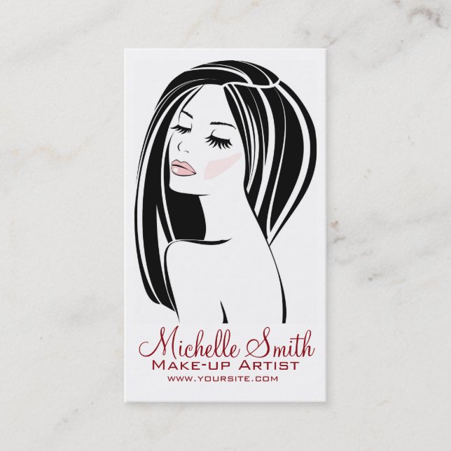 Modern Black Light Pink Chic Eyelash Makeup Artist Business Card (Front)