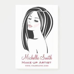 Modern Black Light Pink Chic Eyelash Makeup Artist Post-it Notes