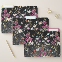 Modern Black Lines Elegant Wildflowers