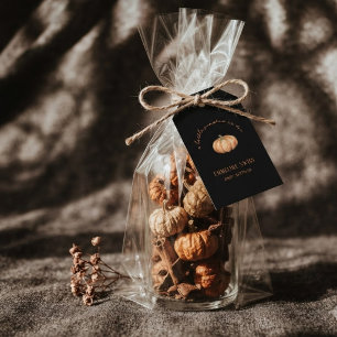 Modern Black Little Pumpkin is Due Baby Shower Gift Tags