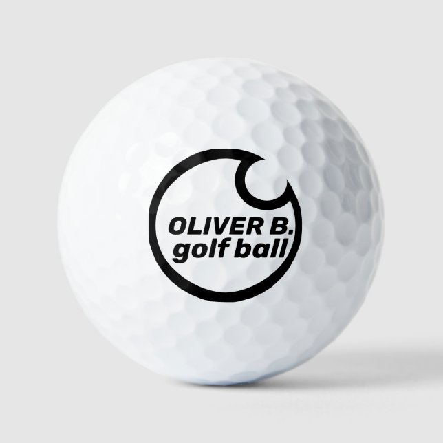 Modern Black Logo  Golf Balls (Front)