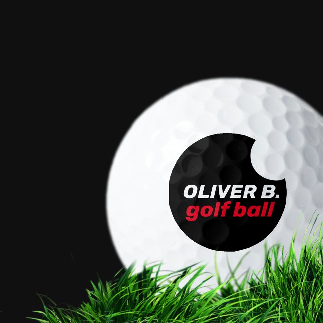 Modern Black Logo Golfer Ball  (Creator Uploaded)
