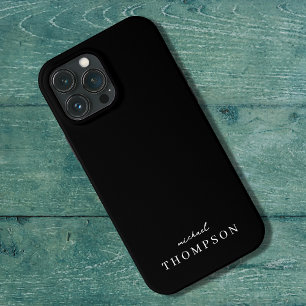 Modern Black Luxury Professional Monogram iPhone 13 Pro Max Case