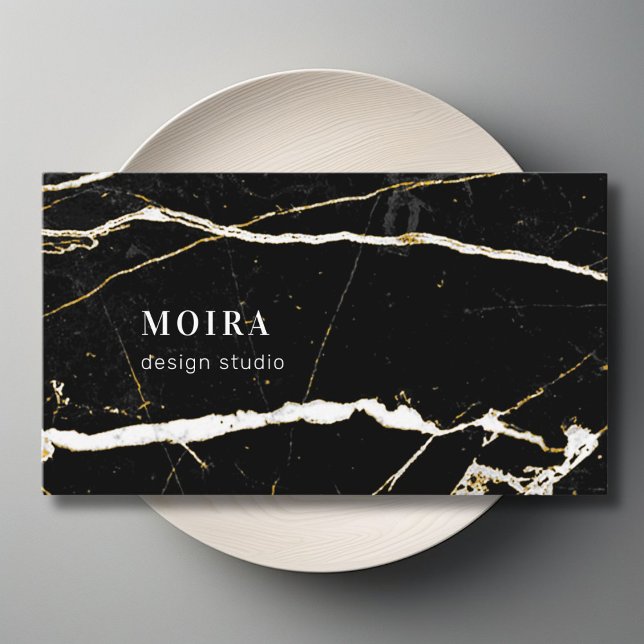 Modern Black Marble Business Card (Modern Black Marble Business Card)