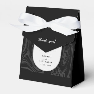 Modern black marble dark wedding Favour Box