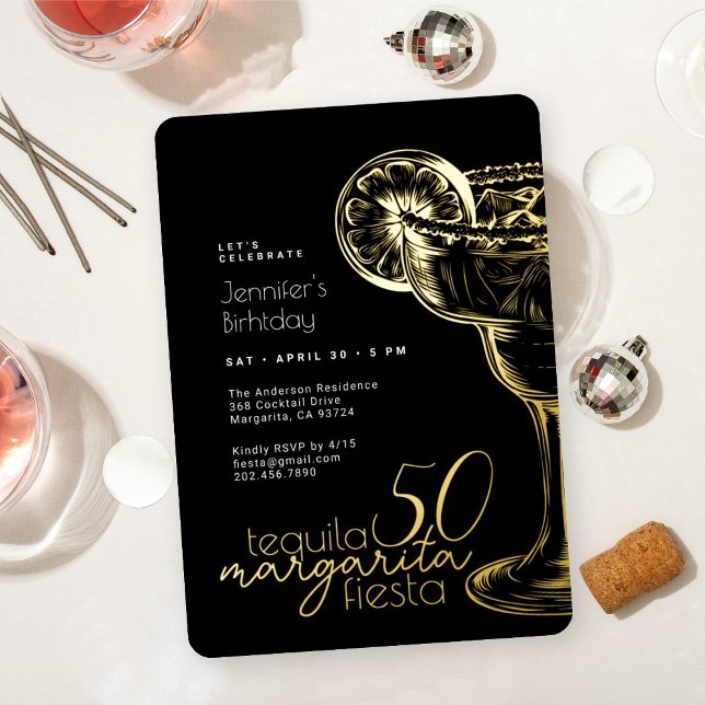 Modern Black Margarita Fiesta 50th Birthday Party (Creator Uploaded)