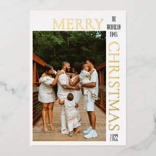 Modern Black Merry Christmas Photo