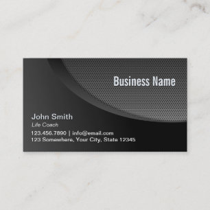 Modern Black Metal Mesh Life Coach Business Card
