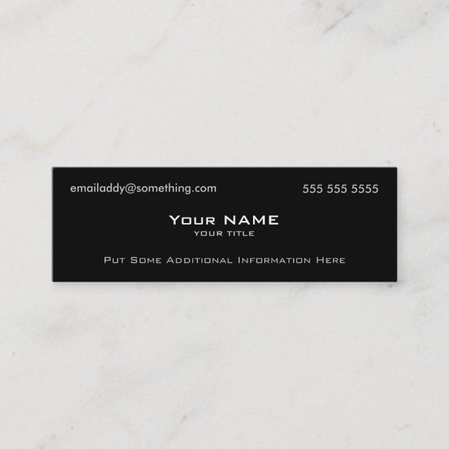 Modern Black Mini Business Card (Front)