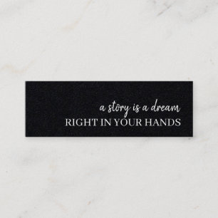 Modern Black Minimal Dream Quote Bookmark Mini Business Card