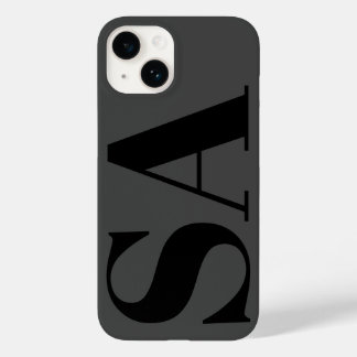 Modern black minimal monogram Case-Mate iPhone 14 case
