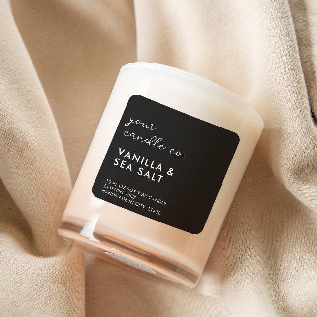 Modern Black Minimalist Candle Label (Creator Uploaded)