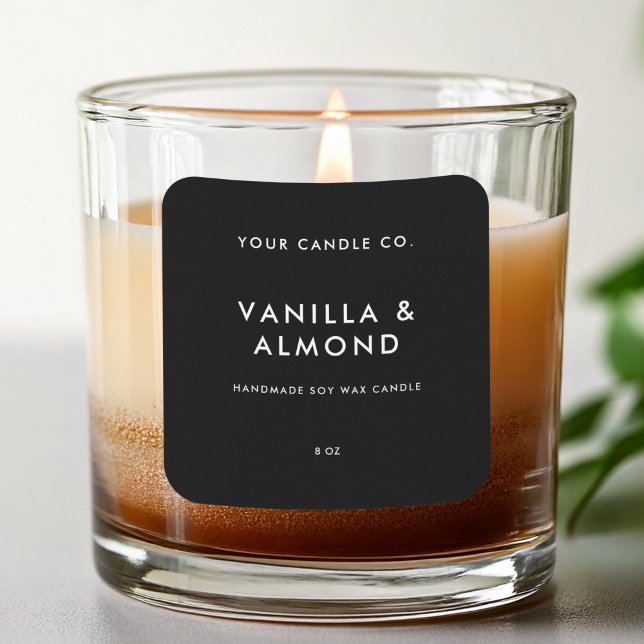 Modern Black Minimalist Candle Label (Creator Uploaded)