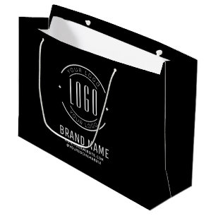 Modern black minimalist logo business large gift bag
