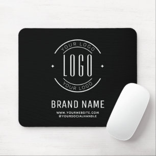 Modern black minimalist logo business  mouse pad