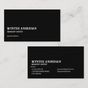 Modern Black Minimalist Luxury Custom Name Business Card