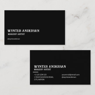 Modern Black Minimalist Luxury Custom Name Business Card
