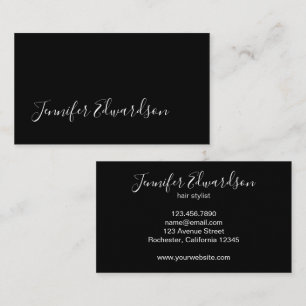 Modern black minimalist professional simple business card