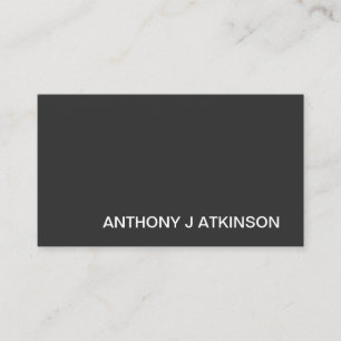Modern Black Minimalist Professional Simple Business Card