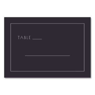 Modern Black Minimalist Table Sign Number