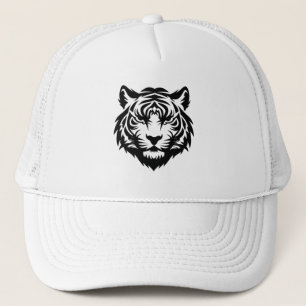 Modern Black Minimalist Tiger Head Hat