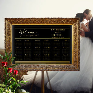 Modern Black Minimalist Wedding Seating Chart - 18