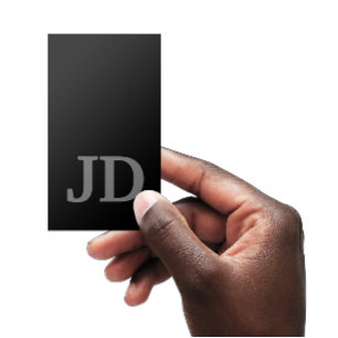 Modern Black Monogram  Business Card