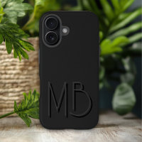 Modern Black Monogram Initials Contemporary
