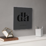 Modern Black Monogram Office Decor Square Wall Clock<br><div class="desc">The "Black Monogram Office Decor Square Wall Clock" is a stylish and functional addition to any workspace, perfect for those seeking personalised clocks for their office. This sophisticated clock can be customised with names, making it a unique gift for men and an ideal choice for birthday gifts for boyfriends. Its...</div>