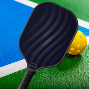 Modern Black Monogram Retro Geometric Pickleball Paddle