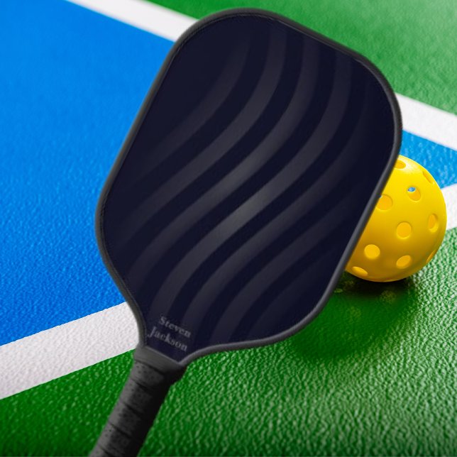 Modern Black Monogram | Retro Geometric  Pickleball Paddle (Creator Uploaded)