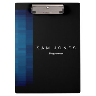 Modern Black N Blue Pixel Clipboard